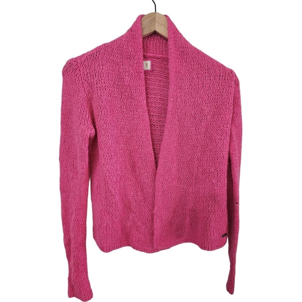 Hollister Sweater Sz XS Open Front Cardigan Womens Comfy Soft Barbiecore Office